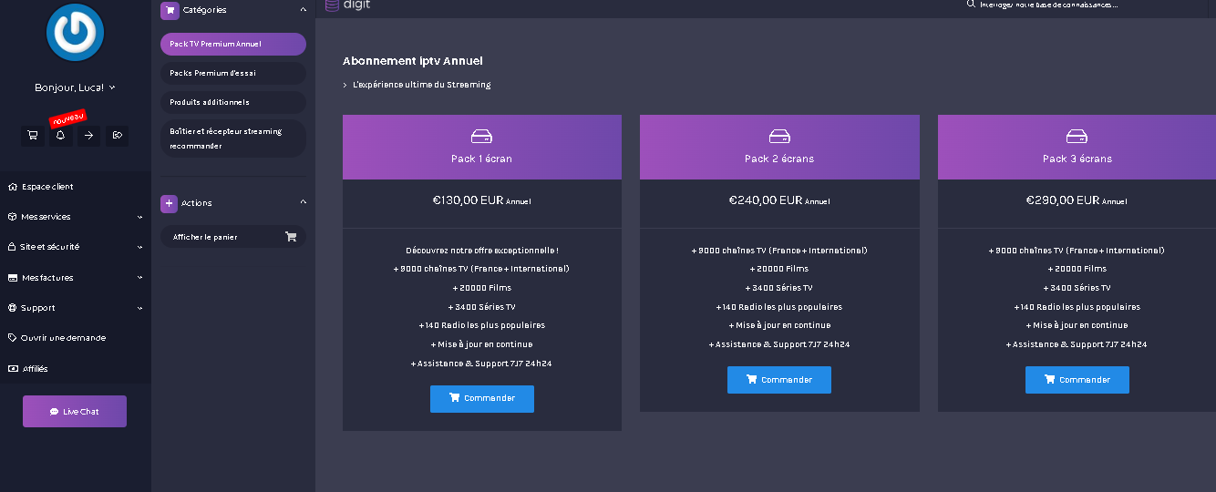 Abonnement IPTV  - Pack Premium