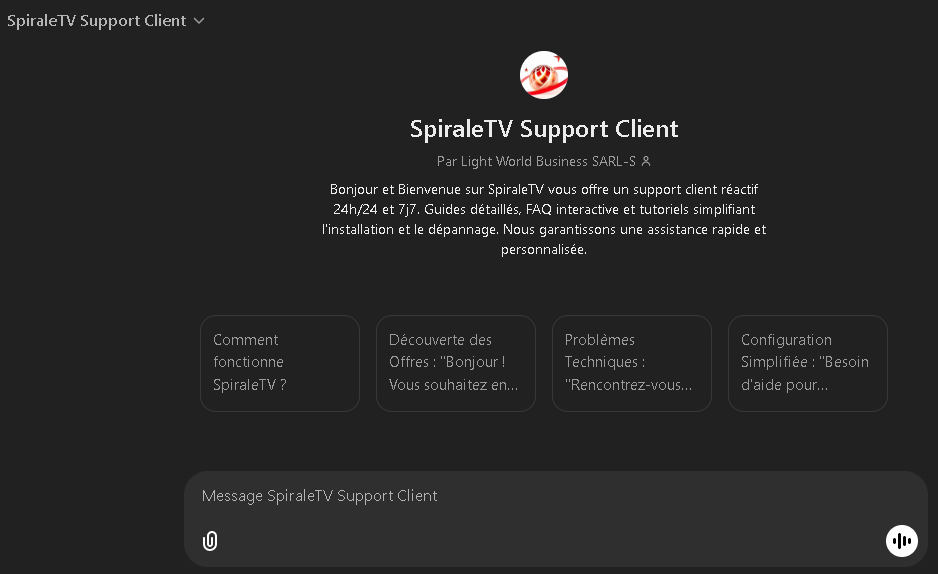 ChatGPT - SpiraleTV Support Client